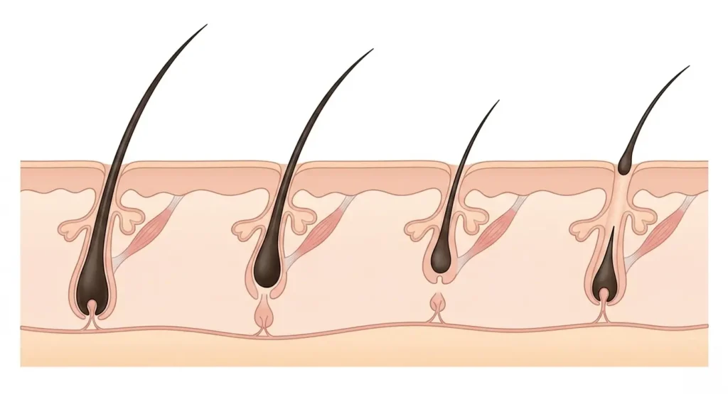 fases de crecimiento del pelo